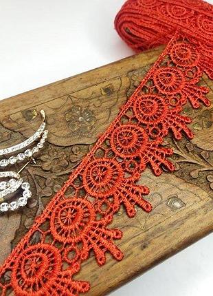 (1 метр) кружево макраме sindtex 5см цвет - красный (26м-h1931м-8)