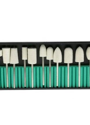 Набір насадок для педикюру білий, 12шт