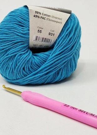 Пряжа джинс jeans yarnart, 55 бирюза