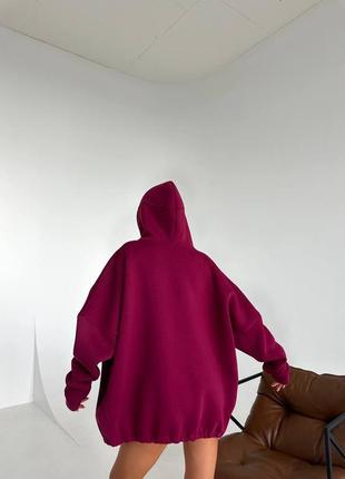 ❗️ не кошлатиться ❗️ 5 цветов ❗️ оверсайз худи трехнить на флисе капюшон двойной по низу затяжка2 фото