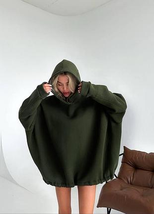 ❗️ не кошлатиться ❗️ 5 цветов ❗️ оверсайз худи трехнить на флисе капюшон двойной по низу затяжка4 фото