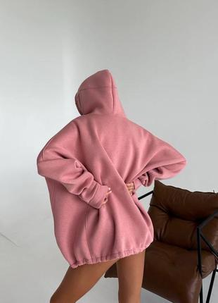 ❗️ не кошлатиться ❗️ 5 цветов ❗️ оверсайз худи трехнить на флисе капюшон двойной по низу затяжка7 фото