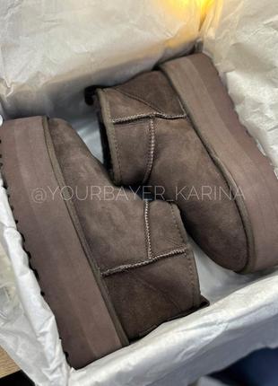 Шоколадные ugg ultra mini platform