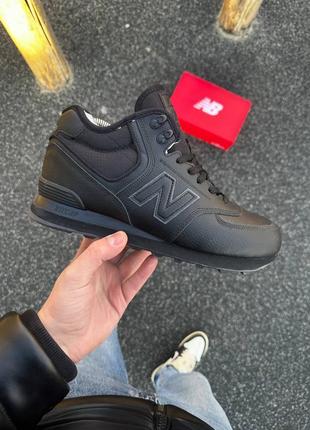 Зимові new balance 574 кросівки чоловічі шкіряні 41-46. кроссовки мужские зимние тёплые