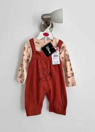 0-3 мес. хлопковый детский комплект комбинезон и лонгслив sinsay