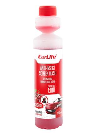 Очиститель стекла carlife anti-insect screen-wash. cherry, летний концентрат 1:100