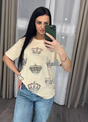 Жіноча футболка корона мр/и103 котон (s m l розмір) туреччина2 фото