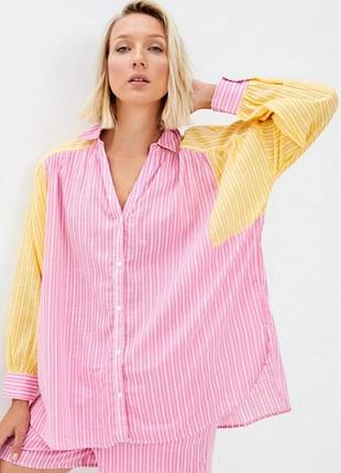 Стильная рубашка в полоску оверсайз