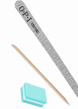 Набір одноразовий для манікюру і педикюру (паличка + баф + пилка)3 фото