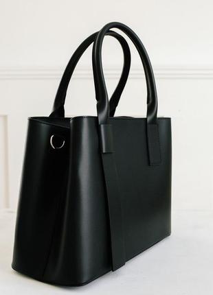 Містка італійська шкіряна жіноча сумка тоут на два відділення а43 фото