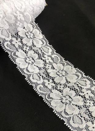 (1 метр) кружево гипюр стрейч 6 см - белое (6030)