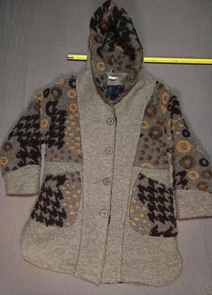 Плечі 40 см пальто з текстурованої   валяної шерсті made in italy   80% wool