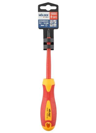 Викрутка molder хрестова діелектрична vde 1000в, ph2x100mm