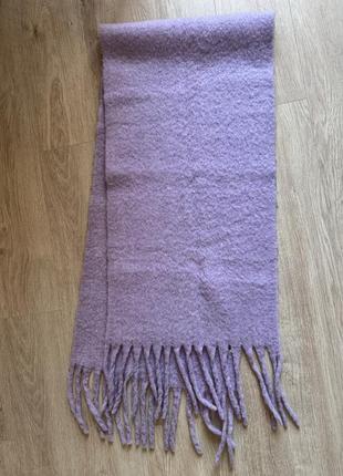 Широкий шарф з бахрамой zara