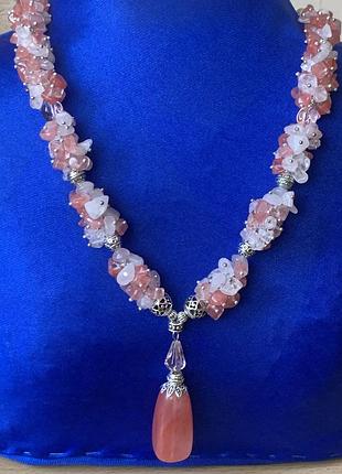 Колье ожерелье с подвеской. handmade