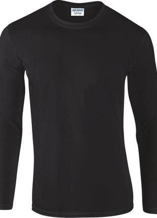 Футболка з довгим рукавом gildan softstyle ls черный xl