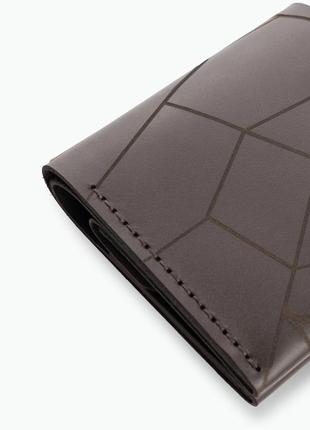 Шкіряний гаманець anchor stuff square geometric - коричневий