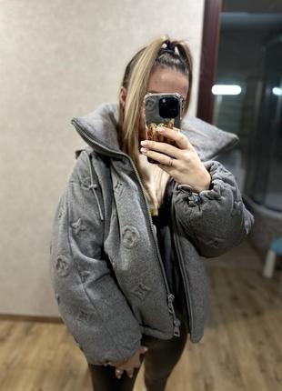 Зимняя серая куртка lv