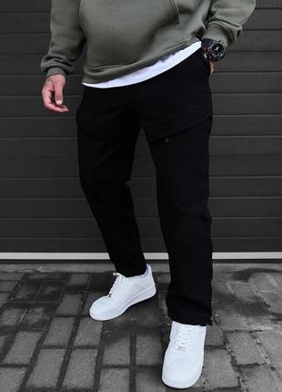 Черные штаны на зиму staff cu black fleece