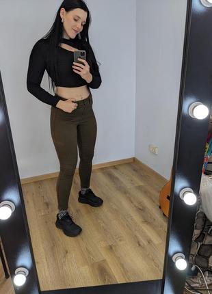 Брюки джинсы хаке, штаны скинни