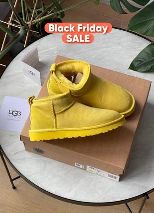 Снижка!!️ женские яркие желтые ugg ultra mini yellow / угги угги утепленные мехом / угг натуральные овчина / угги утепленные мех натуральные