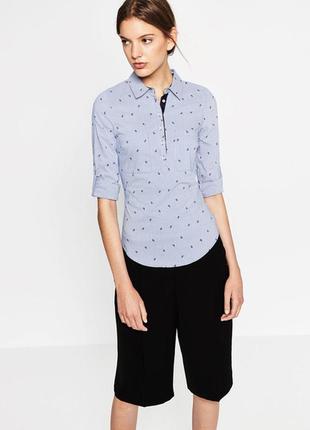 Стильна трендова шикарна сорочка рубашка у смужку zara basic