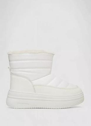 Дутики женские зимние на меху, цвет белый, 248ram018