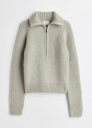 Кардиган джемпер светр світло-елементовий у рубчик від h&m