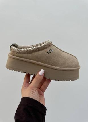 Угги ugg tasman, угги женские замша, угги короткие, угги на подошве, коричнивые