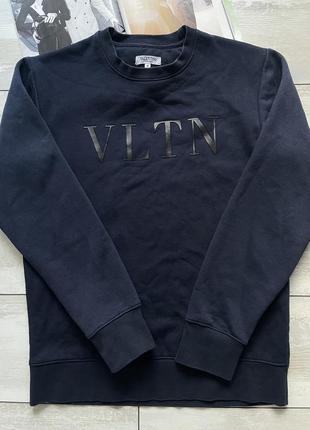 Джемпер реглан фирменный темно синий vltn