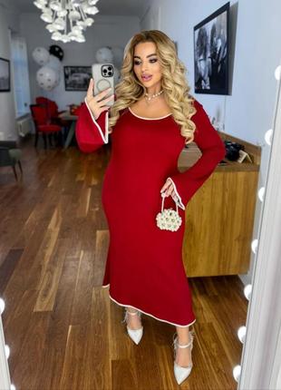 Бордова ангорова сукня міді / сукня бургунді7 фото