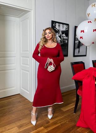 Бордова ангорова сукня міді / сукня бургунді