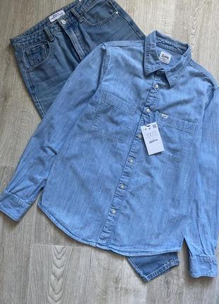 Lee женская джинсовая рубашка, джинсова сорочка оверсайз, сорочка оверсайз джинс