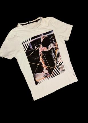 Р. s-m белая футболка унисекс со стильным принтом only & sons