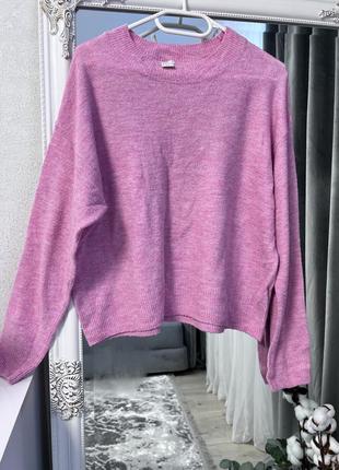 Вʼязаний, мʼякий светр від h&m рожевий