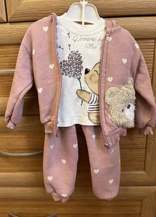 Теплый костюм для девочки