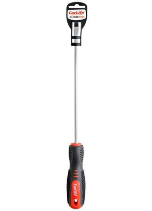 Отвертка carlife шлицевая sl6x200mm, cr-v 6150