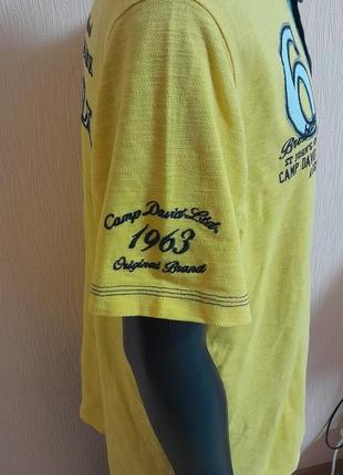 Шикарная хлопковая футболка поло жёлтого цвета camp david australia made in turkey6 фото