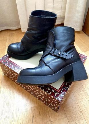 Кожаные зимние сапоги fatyanova на меху 37р., полусапоги, ботинки