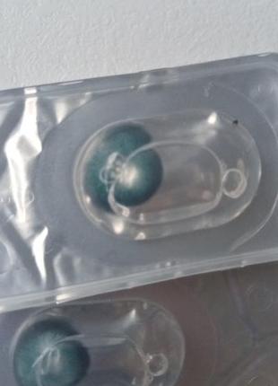 Лінзи для очей блакитні, косметичні (без діоптрій) + контейнер + щипці та присосок у футлярі