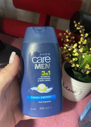 Avon care men 3 в 1 шампунь, кондиционер и гель для душа для мужчин