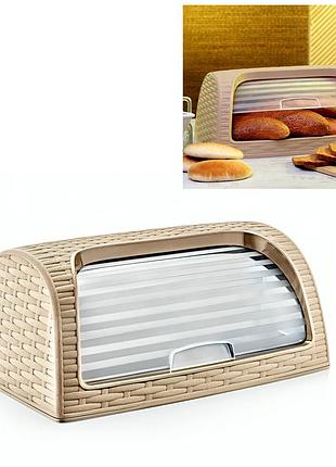 Пластикова хлібниця "ротанг" fresca 43.5х28.5х20 см