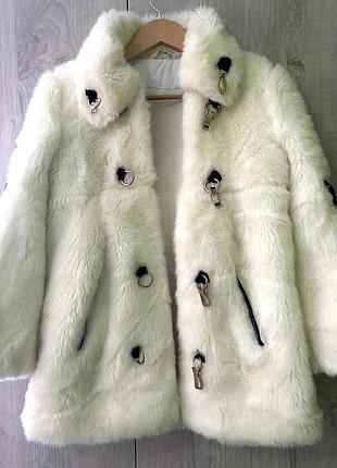 Белая детская шуба