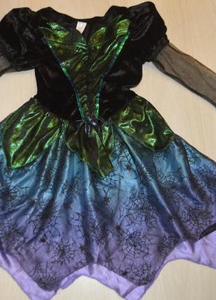 Карнавальное платье, платье на хеллоуин с паутиной1 фото