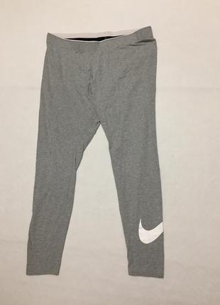 Лосины nike swoosh серые оригинальные спортивные леггинсы