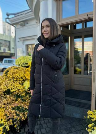 Женский пуховик зимнее пальто куртка миди