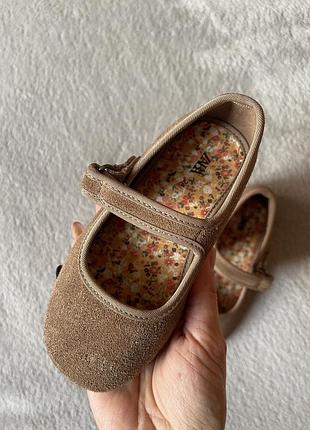 Детские кожаные бежевые балетки zara размер 24