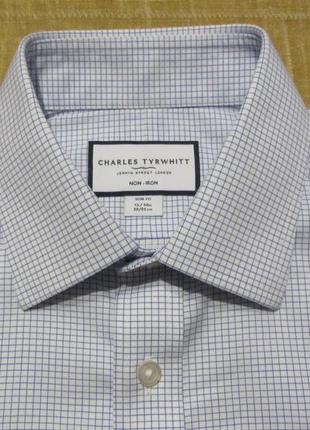 Новая мужская рубашка charles yrwhitt 100% хлопок slim fit non iron
