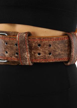 Пояс атлетический кожаный fistrage -s-коричневый