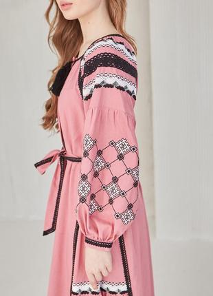 Вышитое женское платье "розовое"вышитые платья в украинском стиле купить вы можете у нас мы предоста2 фото